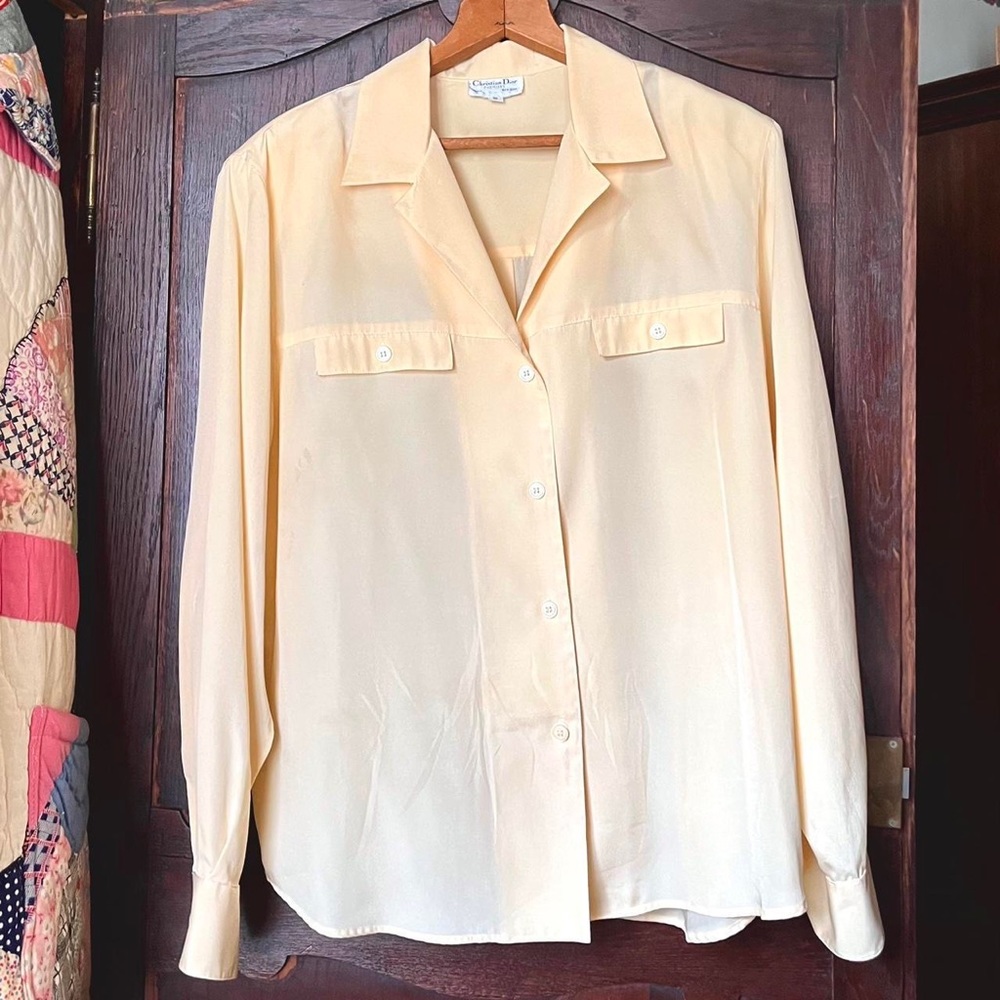 Vintage 1990’s Christian Dior Chemises silk Blouse